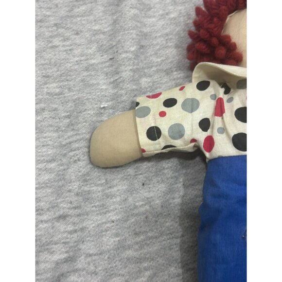 Raggedy Andy Doll Plush Stuffed Cloth Toy For Kids One Arm Handmade Blue/White - Picture 2 of 9